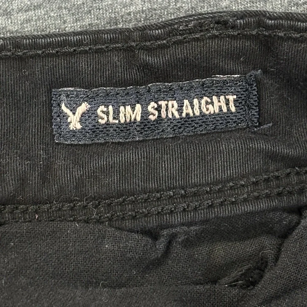 American Eagle Chino Pants Mens 34x30 Extreme Flex Slim Straight black Stretch